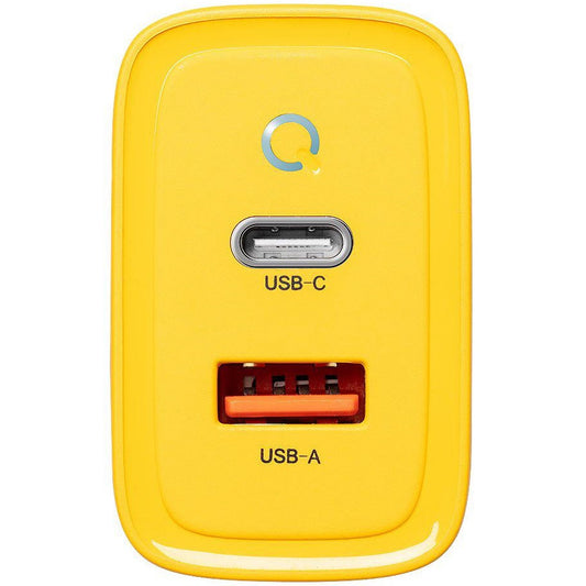Hálózati töltő adapter, 45W, USB aljzat, USB Type-C aljzat, gyorstöltés, PD 3.0, QC 3.0, PPS, AFC, GaN, Tactical Microgrid GaN, sárga – Adapter a Tactical kínálatából | Domshop