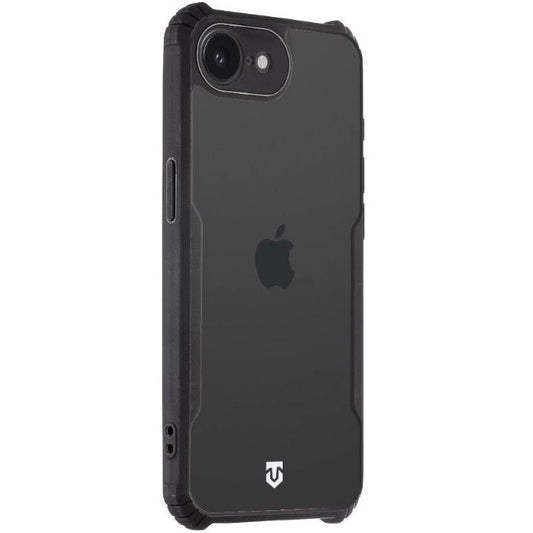 Apple iPhone 16e, Szilikon tok, közepesen ütésálló, légpárnás sarok, Tactical Quantum Stealth, átlátszó/fekete – iPhone 16e tok a Tactical kínálatából | Domshop