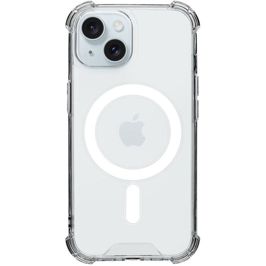Apple iPhone 15, Műanyag hátlap védőtok + szilikon keret, közepesen ütésálló, Magsafe töltővel kompatibilis, Tactical MagForce Plyo, átlátszó