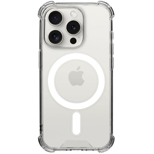 Apple iPhone 15 Pro, Műanyag hátlap védőtok + szilikon keret, közepesen ütésálló, Magsafe töltővel kompatibilis, Tactical MagForce Plyo, átlátszó