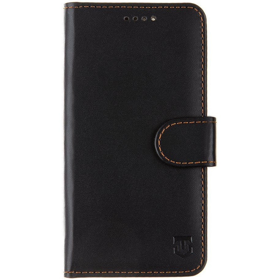 Apple iPhone 17 Pro, Oldalra nyíló tok, stand, kártyatartóval, csatos, Tactical Field Notes, fekete