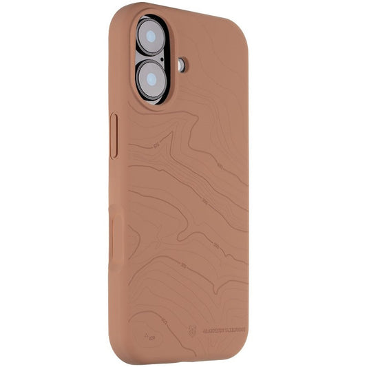 Apple iPhone 17, Szilikon tok, mikrofiber plüss belső, Magsafe kompatibilis, térkép minta, Tactical MagForce Beaver, barna