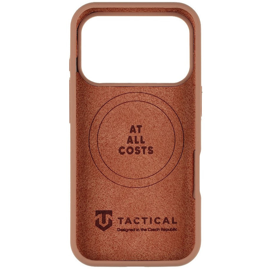 Apple iPhone 17 Pro, Szilikon tok, mikrofiber plüss belső, Magsafe kompatibilis, térkép minta, Tactical MagForce Beaver, barna