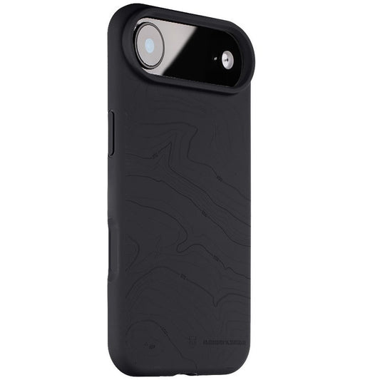 Apple iPhone Air (2025), Szilikon tok, mikrofiber plüss belső, Magsafe kompatibilis, térkép minta, Tactical MagForce Beaver, sötétszürke