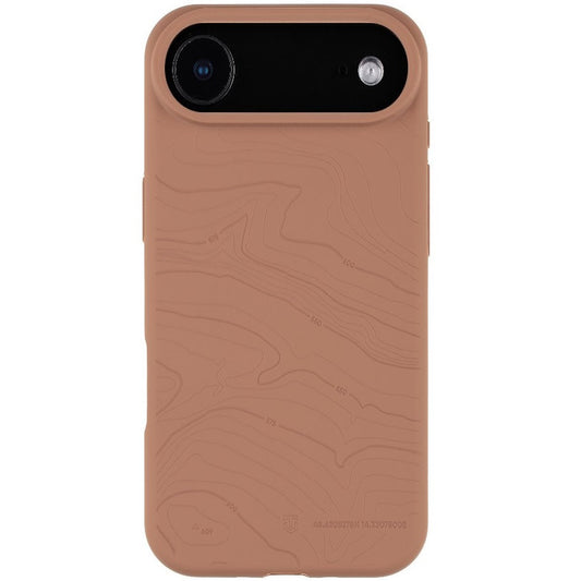 Apple iPhone Air (2025), Szilikon tok, mikrofiber plüss belső, Magsafe kompatibilis, térkép minta, Tactical MagForce Beaver, barna