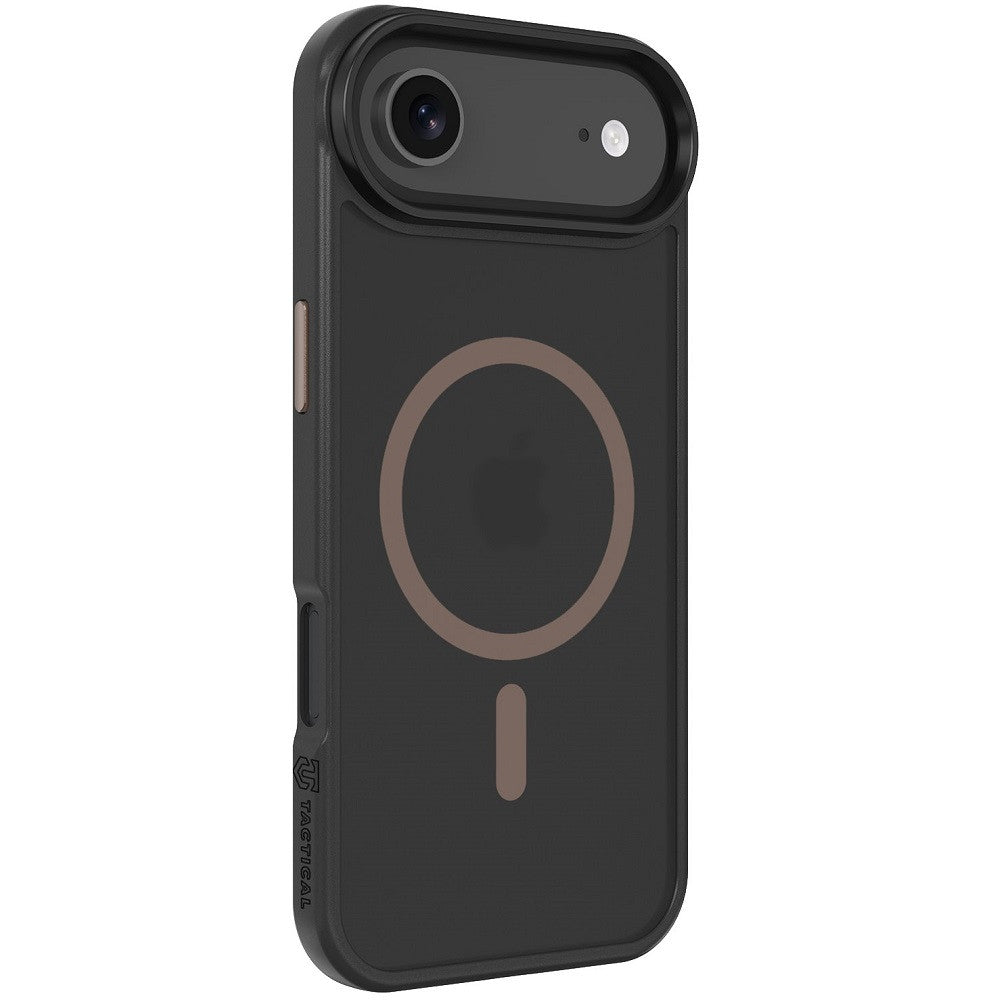 Apple iPhone Air (2025), Műanyag hátlap védőtok + szilikon keret, közepesen ütésálló, Magsafe kompatibilis, Tactical MagForce Hyperstealth 2.0, áttetsző/fekete/barna