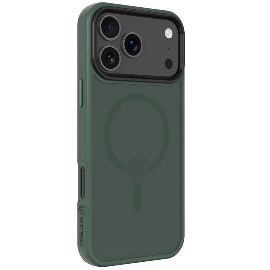 Apple iPhone 17 Pro Max, Műanyag hátlap védőtok + szilikon keret, közepesen ütésálló, Magsafe kompatibilis, Tactical MagForce Hyperstealth, áttetsző/zöld