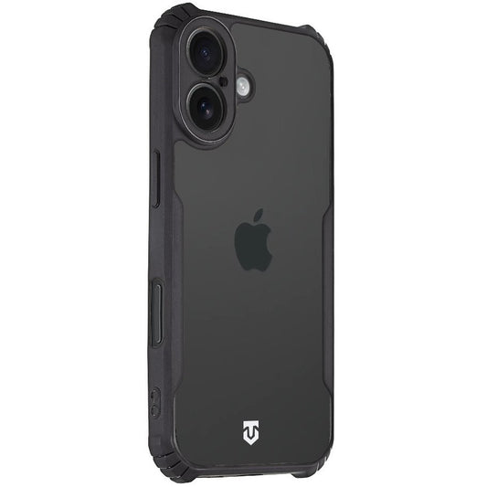 Apple iPhone 17, Szilikon tok, közepesen ütésálló, légpárnás sarok, Tactical Quantum Stealth, átlátszó/fekete