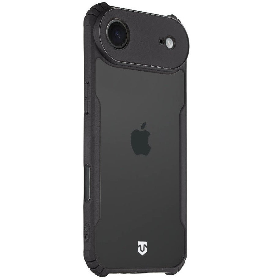 Apple iPhone Air (2025), Szilikon tok, közepesen ütésálló, légpárnás sarok, Tactical Quantum Stealth, átlátszó/fekete