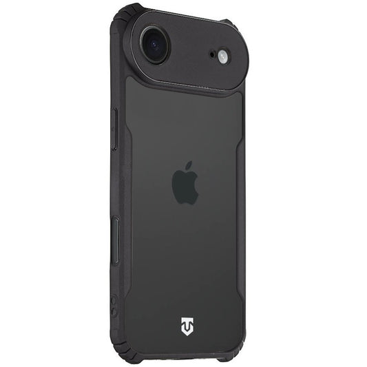 Apple iPhone Air (2025), Szilikon tok, közepesen ütésálló, légpárnás sarok, Tactical Quantum Stealth, átlátszó/fekete