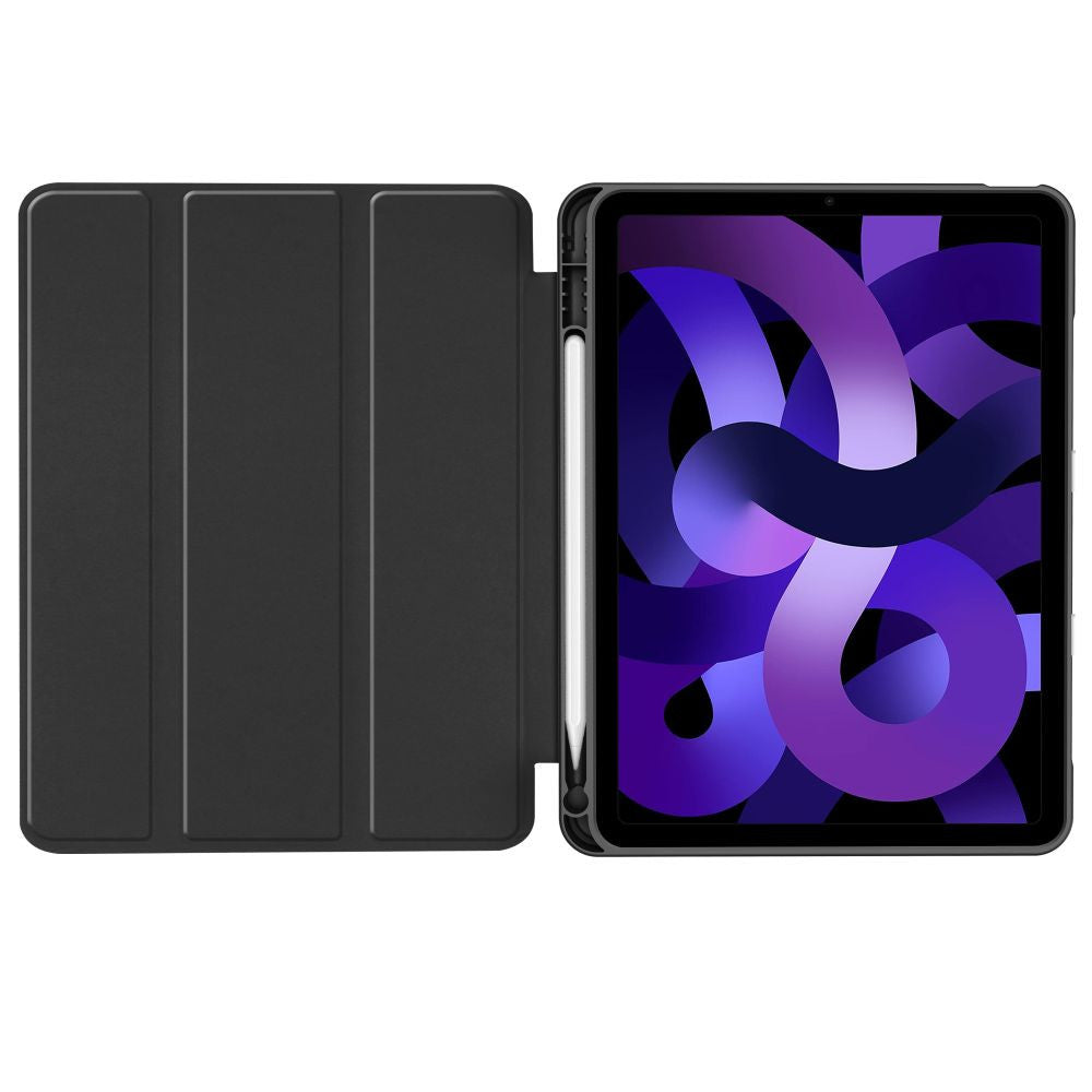 Apple iPad Air (2020 / 2022) / iPad Air 11 (2024 / 2025), mappa tok, közepesen ütésálló, érintőceruza tartó, érintőceruza nélkül, Smart Case, TP SC Pen Holder, fekete – iPad Air 10.9" (2020/2022) és 11" (2024/2025) tok a Tech Protect kínálatából | Domshop