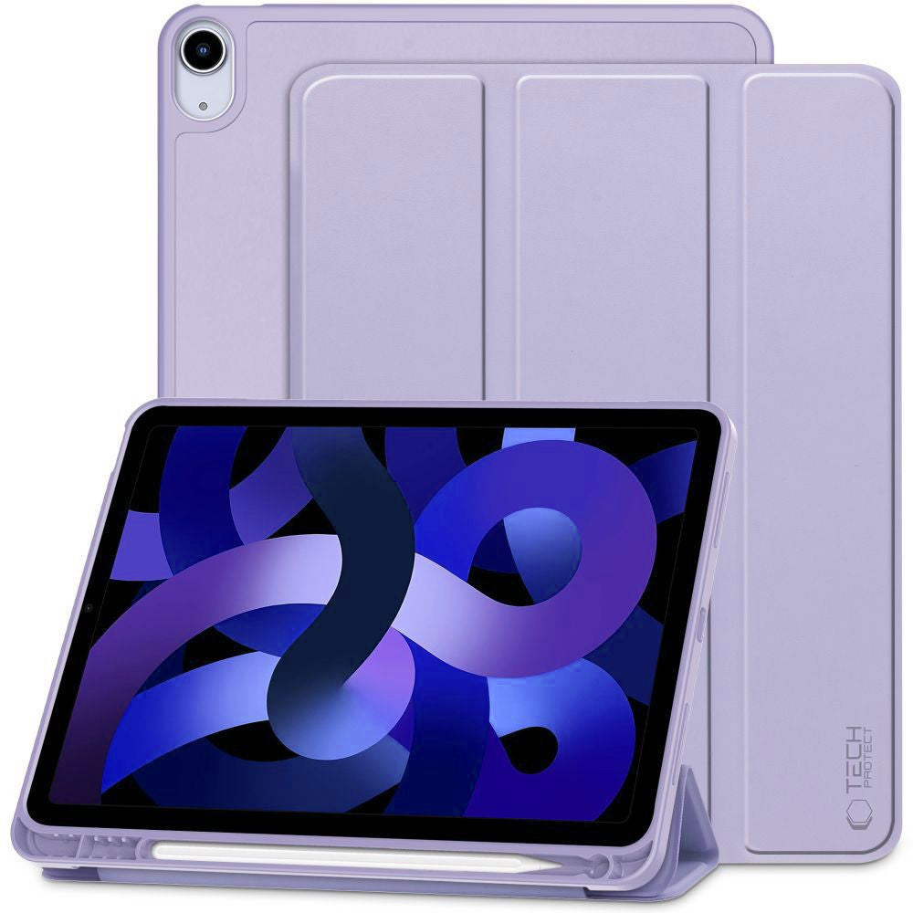 Apple iPad Air (2020 / 2022) / iPad Air 11 (2024 / 2025), mappa tok, közepesen ütésálló, érintőceruza tartó, érintőceruza nélkül, Smart Case, TP SC Pen Holder, lila – iPad Air 10.9" (2020/2022) és 11" (2024/2025) tok a Tech Protect kínálatából | Domshop