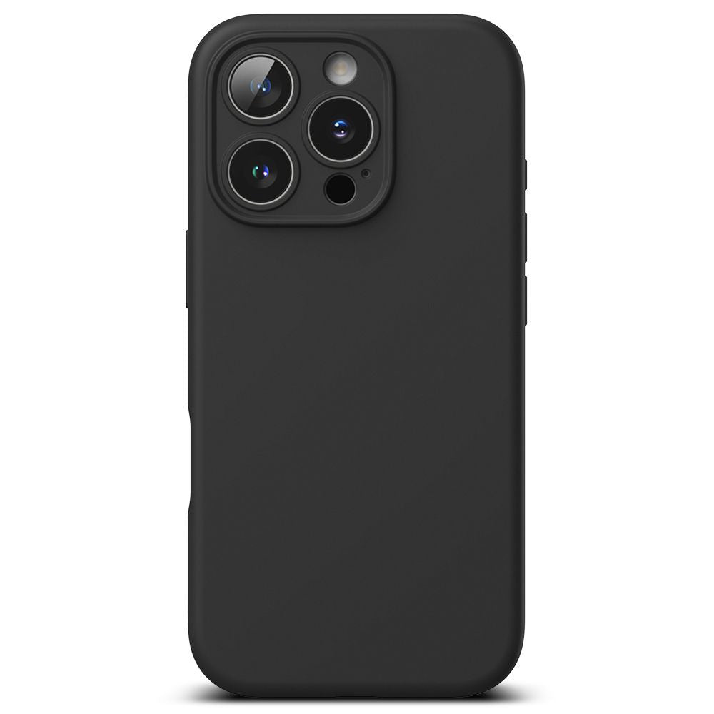 Apple iPhone 16 Pro Max, Szilikon tok, mikrofiber belső, közepesen ütésálló, Magsafe kompatibilis, Ringke Silicone Magnetic, fekete – iPhone 16 Pro Max tok a Ringke kínálatából | Domshop