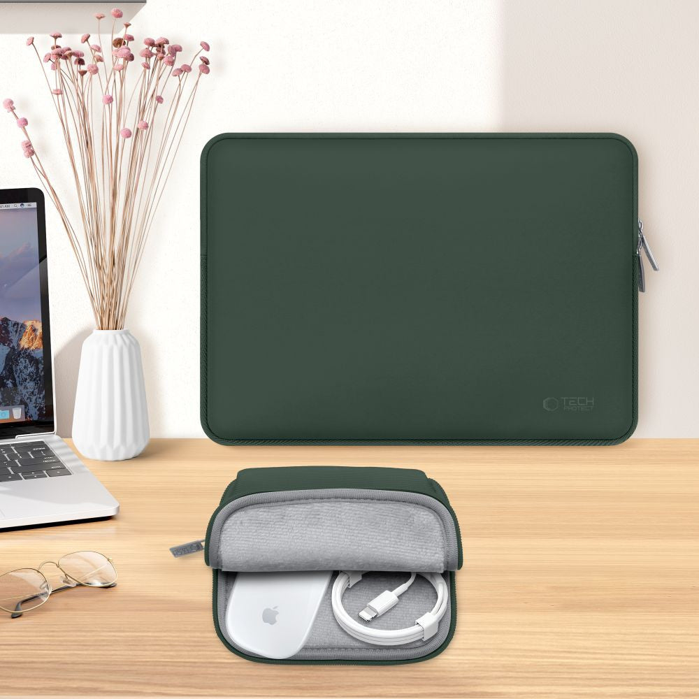 Laptop táska, 13 - 14" készülékhez, TP NeoSlim, sötétzöld – 12-14" laptop táskák a Tech Protect kínálatából | Domshop
