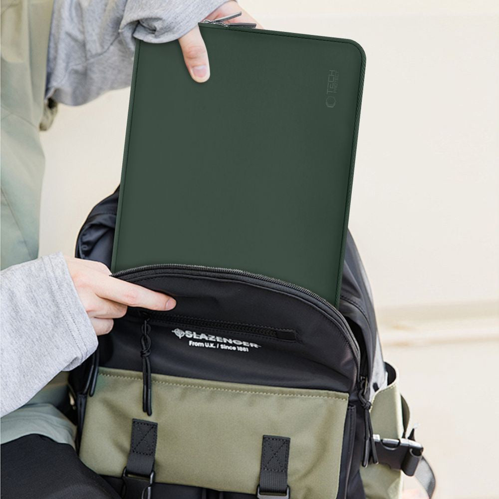 Laptop táska, 13 - 14" készülékhez, TP NeoSlim, sötétzöld – 12-14" laptop táskák a Tech Protect kínálatából | Domshop