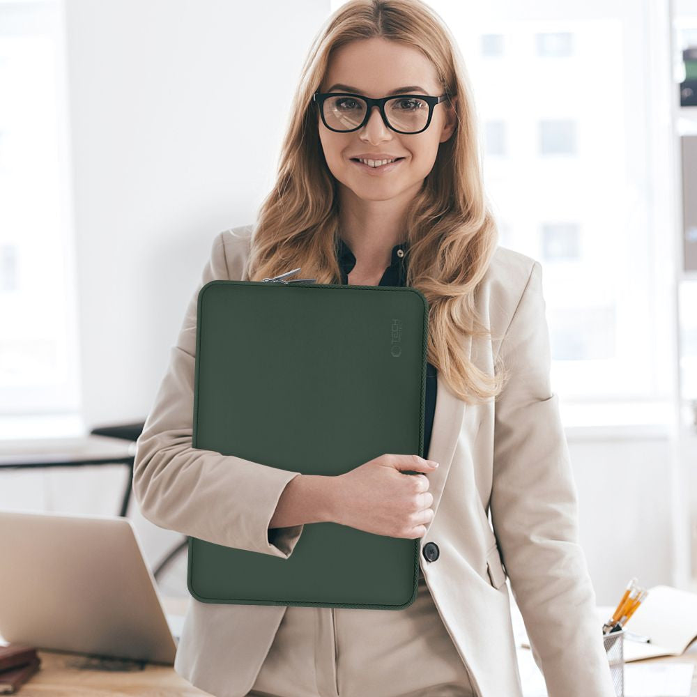 Laptop táska, 13 - 14" készülékhez, TP NeoSlim, sötétzöld – 12-14" laptop táskák a Tech Protect kínálatából | Domshop