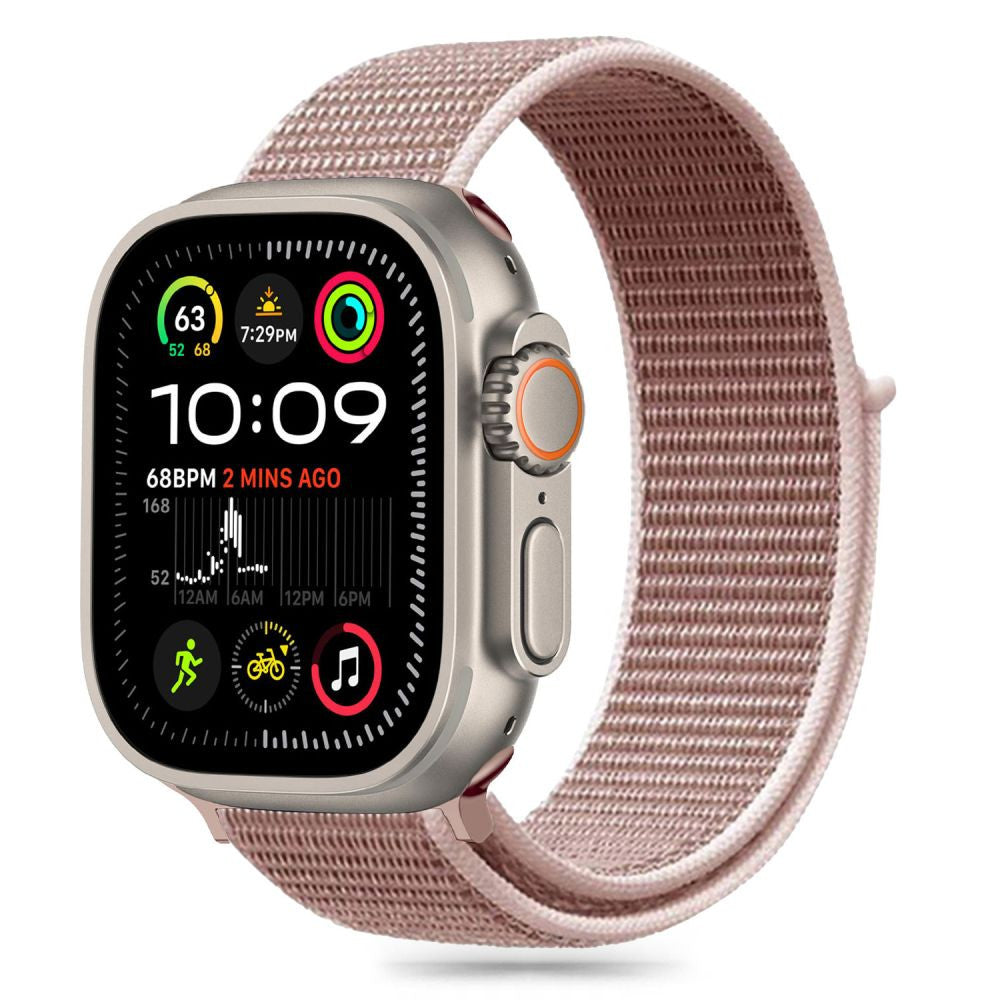 Apple Watch 4-6, SE, SE (2022) (42 / 44 mm) / Watch 7-9 (45 mm) / Watch 10 (46 mm) / Watch Ultra 1-2 (49 mm), textíl pótszíj, nylon, állítható, légáteresztő, TP Nylon, vörösarany