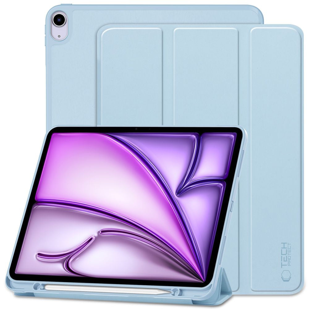 Apple iPad Air 13 (2024 / 2025), mappa tok, közepesen ütésálló, érintőceruza tartó, érintőceruza nélkül, Smart Case, TP SC Pen Holder, világoskék – iPad Air 13" (2024/2025) tok a Tech Protect kínálatából | Domshop