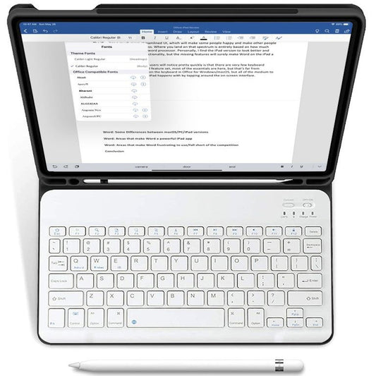 Apple iPad Air (2020 / 2022) / iPad Air 11 (2024 / 2025), Bluetooth billentyűzetes mappa tok, érintőceruza tartó, érintőceruza nélkül, TP SC Pen Holder + Keyboard, fekete – iPad Air 10.9" (2020/2022) és 11" (2024/2025) tok a Tech Protect kínálatából | Domshop