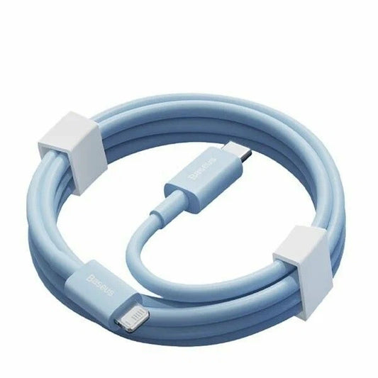 USB Type-C töltő- és adatkábel, Lightning, 100 cm, 20W, törésgátlóval, gyorstöltés, PD, Baseus Superior, CAYS001903, világoskék -  Lightning kábel a Domshop kínálatából