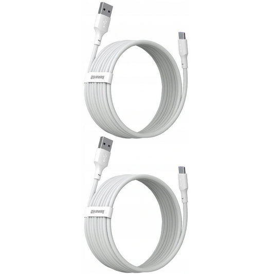 USB töltő- és adatkábel, USB Type-C, 150 cm, 5000 mA, 40W, törésgátlóval, gyorstöltés, PD, Baseus Simple Wisdom, TZCATZJ-02, fehér, 2 db / csomag -  USB-C kábel a Domshop kínálatából
