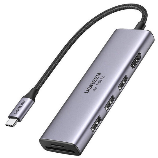 Ugreen CM511 Hub 5in1 USB-C-USB 3.0, HDMI, TF/SD, szürke -  Átalakító, hub a Domshop kínálatából