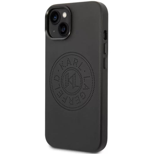 Apple iPhone 14 Plus, Műanyag hátlap védőtok + szilikon keret, bőrhatású hátlap, Karl Lagerfeld logo minta, Karl Lagerfeld Leather Perforated Logo, fekete – iPhone 14 Plus tok a Karl Lagerfeld kínálatából | Domshop