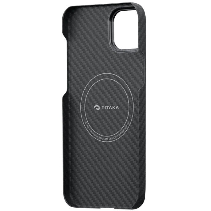 Apple iPhone 14 Plus, Műanyag hátlap védőtok, közepesen ütésálló, 1500D aramidszállal, Magsafe töltővel kompatibilis, karbon minta, Pitaka MagEz Case 3, fekete/szürke – iPhone 14 Plus tok a Pitaka kínálatából | Domshop