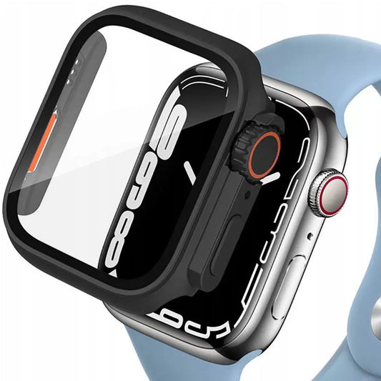 Apple Watch 4-6, SE, SE (2022) (44 mm), Műanyag védőkeret, kijelzővédő üveggel, szíj nélkül, TP Defense360, fekete/narancs – Apple Watch Tokok a Tech Protect kínálatából | Domshop